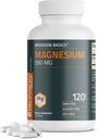 Bronson Magnesium 500 MG Supports Bone & Muscle Health & Nervous System Support - Non-GMO, 120 Vegetarian Tablets