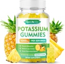 Potassium Citrate Gummies 1000mg, High Potency Potassium Supplement Gummies for Adults Women & Men, Support Leg Cramps & Muscle Health, Sugar-Free, Pineapple Flavor, 60 Count