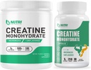 Creatine Monohydrate Powder 500 Grams & Creatine Capsules, Pure Micronized Creatine Supplements for Building Muscle, Pre & Post Workout Creatine Powder, Non-GMO, Unflavored