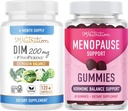 Menopause Support Gummies Plus 200mg DIM Supplement for Enhanced Estrogen Balance for Women | Vegetarian Gluten Free Hormone Balance Gummies (30 Servings) & Diindolylmethane Capsules (120 Servings)
