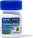 Major Allergy Loratadine 10 mg Tablets - Non-Drowsy Allergy Medicine for Adults and Kids Ages 6+ - Promotes 24-Hour Allergy Relief - Daily Allergy Tablets - Antihistamine - 300 Tablets