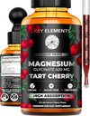 Liquid Magnesium Glycinate 420 Mg with Natural Tart Cherry Extract | Magnesium Glycinate Drops Supplement for Sleep, Mood & Mobility Support | Tart Cherry Extract