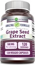 Amazing Formulas Grapeseed Extract Supplement | 100 Mg Per Serving | 120 Veggie Capsules | Non-GMO | Gluten-Free | Made in USA