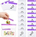 56 Pcs AM PM Pill Pouches Bags Travel Pill Bags Zippered Medicine Organizer Day and Night Pill Bag Reusable Plastic Pill Baggies with Slide Lock Monthly Pill Organizer 2 Times a Day (Clear, Purple)