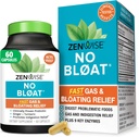 Zenwise Health No Bloat Digestive Enzymes for Gut Health, Gas & Bloating Relief - Multi Enzymes Digestion Supplement with Probiotics, Ginger, Turmeric Dandelion & Lactase - Men & Women - 60 Count