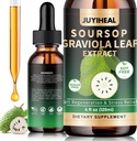 4 Fl Oz Soursop Graviola Liquid Drop for Cell Support, Immune Boost, Soursop Bitters Liquid, Soursop Leaves, Soursop Multivitamin Drops, Herbal Goodness, Sugar/Gluten Free, Natural Flavor