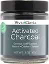 Viva Doria Virgin Activated Charcoal Powder, Coconut Shell Derived, Food Grade, 1.5 Oz Glass Jar