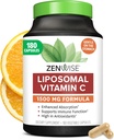Zenwise Health Enhanced Absorption Liposomal Vitamin C Supplement - 1500mg Liposomal VIT C for Immune Support, Antioxidant & Natural Energy Boost - Organic & Gluten Free - Unflavored, 180 Capsules