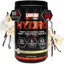 LABRADA Hydro 100% Pure Hydrolyzed Whey Protein Isolate Powder, Lactose Free, 6g BCAA’s, 4.5g Glutamine, Fastest Digesting Whey Available, Instant Mixing, Delicious Taste 20 Servings (Vanilla)