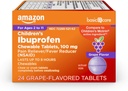   Basic Care Children's Ibuprofen Chewable Tablets 100 mg, Grape Flavor, Pain Reliever and Fever Reducer (NSAID), For Sore Throat, Toothache, Headache Relief and More, 24 Count