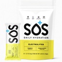 SOS Hydration Electrolyte Drink Mix – 24 Servings, with Essential Vitamins – Low-Calorie, Low Sugar, Keto-Friendly Hydration Supplement - Lemon