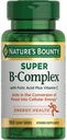 Nature's Bounty Super B-complex with Folic Acid Plus Vitamin C, 300 Tablets (2 X 150 Count Bottles)