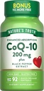 Nature's Truth CoQ10 200 mg Softgels | 92 Count | Enhanced Absorption | with Black Pepper Extract | Non-GMO & Gluten Free Supplement
