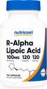 Nutricost R-Alpha Lipoic Acid 100mg, 120 Capsules - Veggie Capsules, Non-GMO, Gluten Free