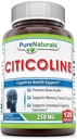 Pure Naturals - Citicoline Dietary Supplement - 250 Milligrams - 120 Capsules - Supports Brain Health - Promotes Better Memory and Focus