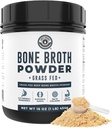 16oz Bone Broth Protein Powder From Grass Fed Beef - Unflavored, Single Ingredient - Rich in Collagen, Glucosamine, Gelatin, Paleo Protein Powder, Gut-Friendly, Non-GMO Ingredients, Dairy-Free Protein