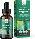 Certified Organic Lymphatic Drainage Drops - Herbal Lymphatic Cleanse and Immune Support Supplement with Echinacea Goldenseal & Red Clover Extract - Vegan Non GMO Alcohol and Sugar Free - 30 Servings