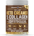 Collagen Keto Coffee Creamer Powder 12.2 oz - Hydrolyzed Collagen Peptides with Coconut MCT Oil, B12, Magnesium, Unflavored Protein Powder, Sugar Free Coffee Creamer for Smoothies & Baking