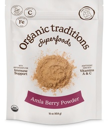 Organic Traditions Amla Powder, Amla Powder Organic from Indian Gooseberry, Wholefood Vitamin C Fruit for Smoothies Juices and Recipes, Superfood Plant Based Non GMO Powdered Amla Fruit, 1lb/ 16oz Bag