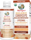 MaryRuth Organics Cordyceps Mushroom Supplement | Ultra Absorption Liposomal | Full Spectrum Mushroom | 200mg Beta-Glucans Per Serving | USDA Organic | Vegan | 7.6 oz | 15 Servings
