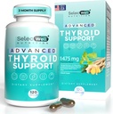 Advanced Thyroid Support, 2 Month Supply – Supports Energy, Focus & Hormone Balance – with Iodine, Selenium, Ashwagandha & L-Tyrosine (Vegetarian, Non-GMO)