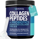Collagen Peptides Powder with Probiotics - Grass-Fed Hydrolyzed Type I & III for Hair Skin and Nail Health - GLP-1 Nutritional Support for Digestion - Easy-to-Mix, Unflavored, 1-Month Supply