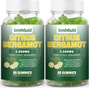 2 Pack Citrus Bergamot Gummies -3000MG Citrus Bergamot Extract Cholesterol Lowering Supplement for lmmune Support Healthy Anti-Aging, Hight Cholesterol Vegan Gummy 120 Counts Lime Flavor
