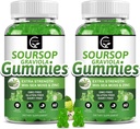 (2 Pack) Soursop Graviola Gummies - 2200mg Extra Strength Soursop Leaves Extract w/Sea Moss Extract 200mg, Zinc & Vitamin C - Supports Immunity, Liver & Digestive, Gluten Free, Vegan, 120 Gummies
