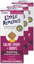 Little Remedies Sterile Baby Saline Nasal Spray and Drops, Safe for Newborns to Relieve Stuffy and Dry Noses, 0.5 Fl Oz, Pack of 3