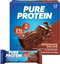 Pure Protein Bars, High Protein, Nutritious Snacks to Support Energy, Low Sugar, Gluten Free, Chocolate Deluxe, 1.76 oz., 12 Count(Pack of 1) (Packaging may vary)