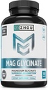 Zhou Magnesium Glycinate - Pure Mag Glycenate Supplement for Men & Women, Natural Sleep Aid, Heart Health Support, Muscle Relaxation & Vitality - 180 Vegan Friendly Capsules