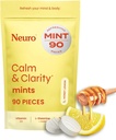 NeuroGum Calm & Clarity Mints (Honey Lemon, 90 Pieces) | GABA + L-Theanine + Vitamin D3 | Sugar Free Mood & Stress Relief Supplement