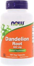 NOW Dandelion Root 500mg, 100 Capsules (Pack of 3)