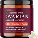 Ovarian Support for Hormone Balance for Women | Healthy Ovulation, Menstrual Cycle & Reproductive Health Support | DIM Supplement with Myo-Inositol & D-Chiro Inositol & Folate Complex | 30 Day Supply