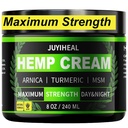 8 fl oz Natural Instant Hemp Cream - Maximum Strength - Arnica, MSM, Turmeric, Menthol, Aloe-Natural Hemp Oil Extract Gel