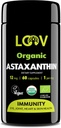 LOOV Natural Organic Astaxanthin 12mg – 60-Day Supply – Max Strength Antioxidant – Eye, Joint, Skin, Immunity – from Microalgae – Non-GMO, Vegan, Sustainable