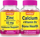 WellYeah Zinc + Calcium + Vitamin D3, Gummies Bundle - Great Tasting, Vitamin Supplement, Gluten Free, GMO Free, Chewable Gummy