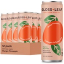 Gloss Leaf Collagen Iced Tea (Zero-Sugar, Mango-Pineapple): Brewed Black Tea with Collagen Peptides Protein & Vitamin C, Beauty & Anti-Aging, 12 Fl Oz, 12 Pack