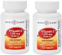 GeriCare Vitamin D 1,250mcg (50,000 IU) High Potency, Supports Bone Density, Muscle Health, Immune Function, and Calcium Absorption, Once-A-Week Dietary Supplement, 12 Count (Pack of 2)