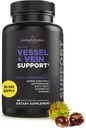 Livingood Daily Vessel & Vein Support, Circulation & Vein Support Supplement with Diosmin, Horse Chestnut, Nattokinase, Gotu Kola & Vitamin K2, Vascular & Vein Health Formula, Gluten Free, 60 Capsules