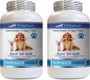 PET SUPPLEMENTS & NUTRITION LLC Dog Bad Breath Remedy - Dog Teeth Health Formula - Natural Gum Care - REMOVES Plaque Build UP - FRESHENS Breath - Dog Vitamin additive - 2 Bottles (120 Treats)