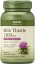 GNC Herbal Plus Milk Thistle 1300mg Supplement, Extra Strength, Vegetarian, Supports Healthy Liver Function, 120 Servings