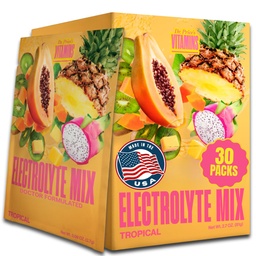 Dr. Price’s Electrolytes Hydration Powder Packets – Tropical, 30 Packs | Sugar Free Electrolyte Drink Mix, 72+ Trace Minerals, Manganese | Keto Electrolytes, Vegan, Doctor-Formulated, Made in USA