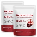 ITSDAWN Astaxanthin 12mg 2 Pack, Antioxidant Supplement for Eye, Skin Support, Natural Microalgae Source, 240 Softgels