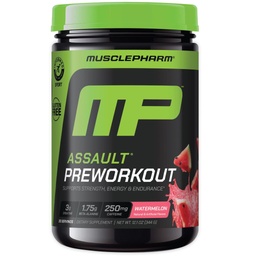 Muscle Pharm Assault Pre Workout Powder for Men & Women – Energy & Strength Boost Pre-Workout Supplements with Beta Alanine, Caffeine, Creatine & Betaine Anhydrous – 30 Servings, Watermelon Flavor