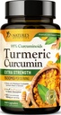 Turmeric Curcumin Supplement 1500mg - Organic Tumeric & BioPerine Black Pepper for Best Absorption with 95% Curcuminoids, Nature's Joint & Immune Support, Non-GMO, Bottled in USA - 360 Capsules