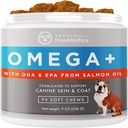 PawMedica Omega 3 for Dogs, Dog Skin and Coat Supplement with Fish Oil Love Helps with Dog Dry Skin, Omega 3 6 9 Vitamin Chews for Dog Allergies