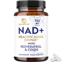 NAD+ Supplement with Resveratrol | Healthy Aging Complex | NMN Alternative with CoQ10, Urolithin A & More | Third-Party Tested | Energy, Cellular Health & Longevity Support | NAD Supplement | 60 Ct