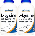 Nutricost L-Lysine 1000mg Per Serving, 250 Servings, 500 Capsules - Gluten Free, Non-GMO, 500mg Per Capsule (Pack of 2)