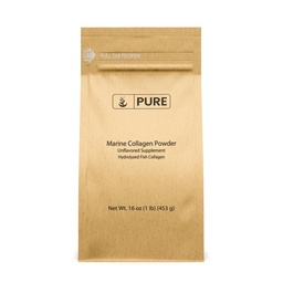 Pure Original Ingredients Marine Collagen Powder (1 lb) Natural & Unflavored, Protein Peptides, Resealable Bag